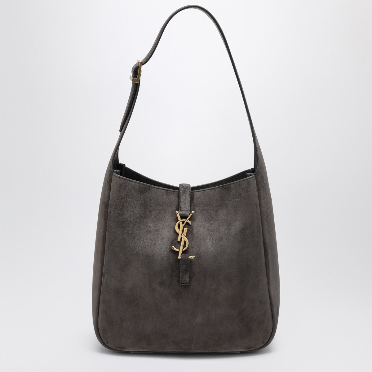 Saint Laurent Small Le 5 À 7 grey suede bag